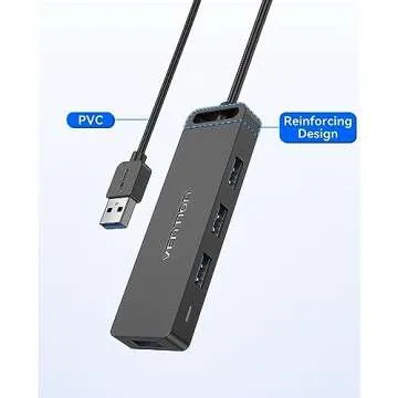 VENTION Ultra-Slim 4-Port USB 3.0 Hub - Portable & Compatible