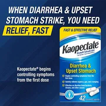 Kaopectate Multi-Symptom Anti-Diarrheal& Upset Stomach Reliever, 42 Caplets