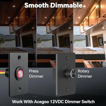 Acegoo RV 12V Ultra-Thin Dimmable Puck Light for Interior