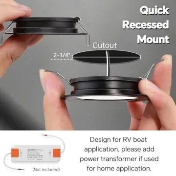 Acegoo RV 12V Ultra-Thin Dimmable Puck Light for Interior