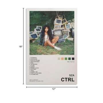 ZXETY SZA Poster: 12x18 inch Multicolor Canvas Print, Unframed, Landscape Orientation, Music Theme, Waterproof, Home & Office Decoration