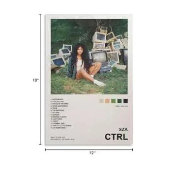 ZXETY SZA Poster: 12x18 inch Multicolor Canvas Print, Unframed, Landscape Orientation, Music Theme, Waterproof, Home & Office Decoration
