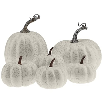Kepfire 6Pcs Fake Halloween Pumpkin Simulation Crack Artificial Cushaw Fall Autumn Home Kitchen Vege...