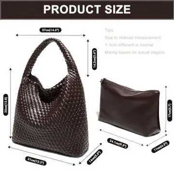 Chic Woven Vegan Leather Tote Bag for Women