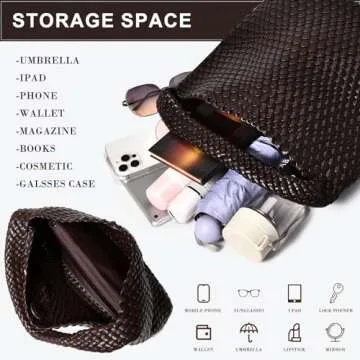 Chic Woven Vegan Leather Tote Bag for Women