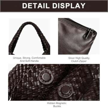 Chic Woven Vegan Leather Tote Bag for Women