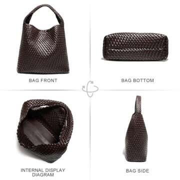 Chic Woven Vegan Leather Tote Bag for Women