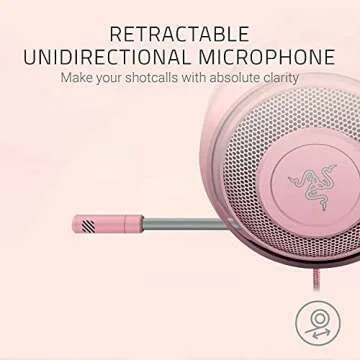 Razer Kraken - Cross-Platform Wired Gaming Headset (Custom Tuned 50 mm Drivers, Unidirectional Microphone, 3.5 mm Cable with in-line Controls, Cross Platform Compatible) Quartz Pink