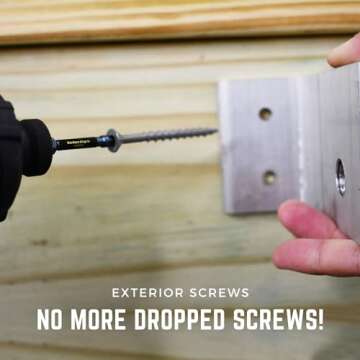 Velocity Exterior 3 1/2 Wood Screws DIY Pack (Size #10) Fence Screws for Wood, Stick Tight Technology, Made with Carbon Steel, Includes 1 Hexstix Drive Bit (40 Pieces)