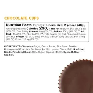 Free2b Sunflower Butter Sun Cups, Safe for School and Allergy Friendly - Gluten-Free, Dairy-Free, Nut-Free, and Soy-Free - Chocolate, 2-Cup Packages (Pack of 12)