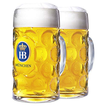 Authentic HB Hofbrauhaus Munchen 1 Liter Beer Stein Set - Bavarian Tradition