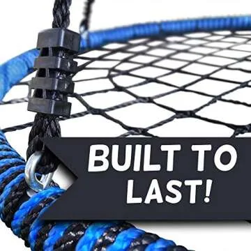 Royal Oak Giant 40" Spider Web Tree Swing, 600 lb Weight Capacity, Durable Steel Frame, Waterproof, Adjustable Ropes, Bonus Flag Set and 2 Carabiners, Non-Stop Fun for Kids (Blue)