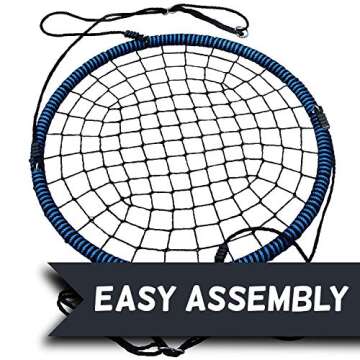 Royal Oak Giant 40" Spider Web Tree Swing, 600 lb Weight Capacity, Durable Steel Frame, Waterproof, Adjustable Ropes, Bonus Flag Set and 2 Carabiners, Non-Stop Fun for Kids (Blue)