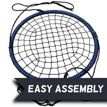 Royal Oak Giant 40" Spider Web Tree Swing, 600 lb Weight Capacity, Durable Steel Frame, Waterproof, Adjustable Ropes, Bonus Flag Set and 2 Carabiners, Non-Stop Fun for Kids (Blue)