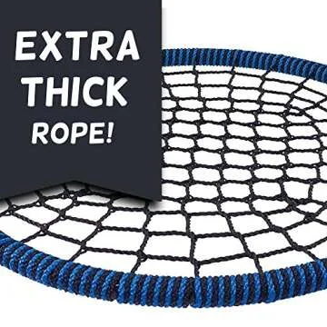 Royal Oak Giant 40" Spider Web Tree Swing, 600 lb Weight Capacity, Durable Steel Frame, Waterproof, Adjustable Ropes, Bonus Flag Set and 2 Carabiners, Non-Stop Fun for Kids (Blue)