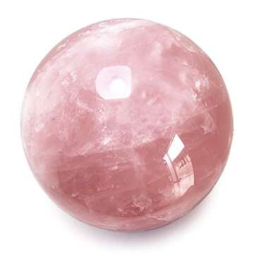 7.5" Rose Quartz Sphere for Meditation and Home Décor