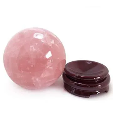 7.5" Rose Quartz Sphere for Meditation and Home Décor