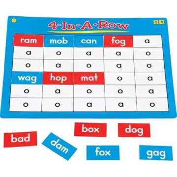 Really Good Stuff 4 in A Row Vowel Patterns Game for Kids