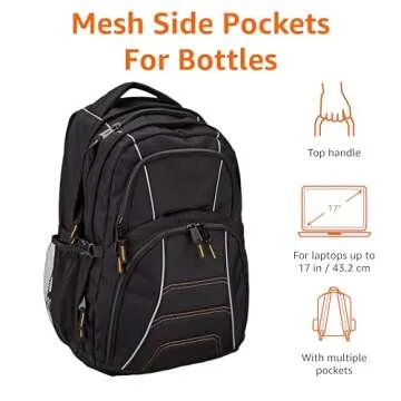 Amazon Basics Laptop Backpack - Fits 17-inch Laptops