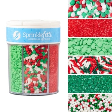 Sweets Indeed Christmas Sprinkles Mix - Edible Holiday Decorations 6.45oz