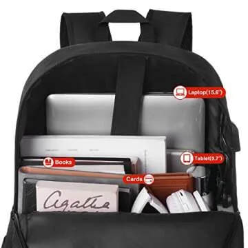 YAMTION 17 Inch Backpack for School Business Travel,Computer Bookbag Schoolbag for Work Office High School College Teen Men Boy Girl Women