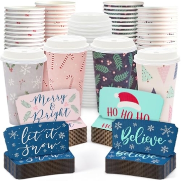 Sparkle and Bash 48 Disposable Christmas Coffee Cups