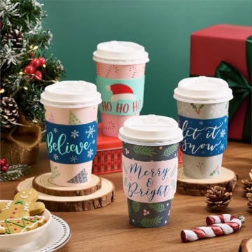 Sparkle and Bash 48 Disposable Christmas Coffee Cups
