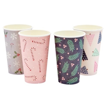 Sparkle and Bash 48 Disposable Christmas Coffee Cups