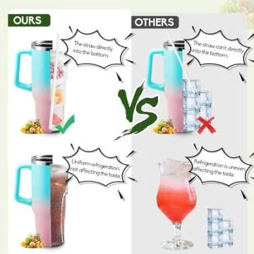 Ice Cube Tray for Stanley, Stanley Ice Mold 30-40oz Tumbler With Lid and Bin, Silicone Ice Cube for Drinks, Coffee and Cocktails, Whiskey with Stainless Steel Clip (green)