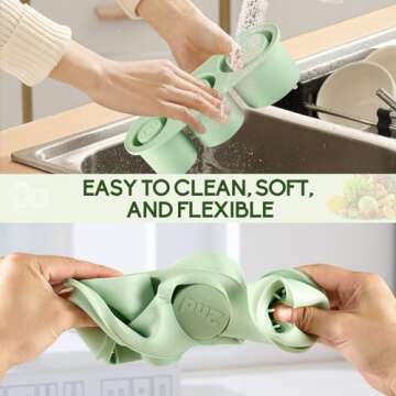 Ice Cube Tray for Stanley, Stanley Ice Mold 30-40oz Tumbler With Lid and Bin, Silicone Ice Cube for Drinks, Coffee and Cocktails, Whiskey with Stainless Steel Clip (green)