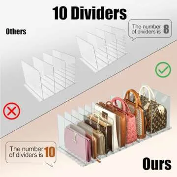 Adjustable OKBHTS Purse Organizer with 10 Dividers