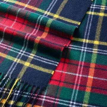 CALVIN & OLIVIA Ultra-Soft Winter Cashmere Feel Scarf Plaid Multi-Color Warm Long Unisex Winter Scarves Perfect Holiday Gift for Women Men Christmas Holiday Plaid