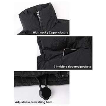 Yeokou Women's Cropped Puffer Vest Zip Up Stand Collar Sleeveless Outerwear with Pockets