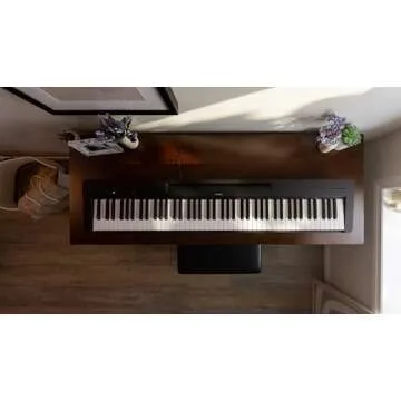 Yamaha, 88-Key Slim Digital Beginners with Weighted, Premium Grand Piano Sound, Compact Design, Music Rest, Sustain Pedal, and Built-in Speakers for Home Practice or Travel, (P143B)