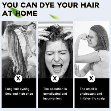 IIIMEIDU Black Hair Dye Shampoo 3 in 1 for Gray Hair, Herbal Ingredients Shampoo Black Hair Dye for Women Men, Grey Coverage Shampoo 500ml