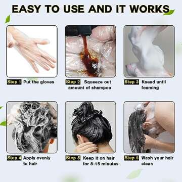 IIIMEIDU Black Hair Dye Shampoo 3 in 1 for Gray Hair, Herbal Ingredients Shampoo Black Hair Dye for Women Men, Grey Coverage Shampoo 500ml