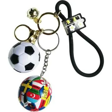 Soccer Ball Keychain with National Flags for Fans