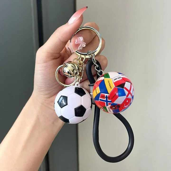 Soccer Ball Keychain with National Flags for Fans