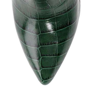 YIYA Knee High Western Boots for Women Winter Leather Shoes Pointed Toe Block High Heel Tall Boot