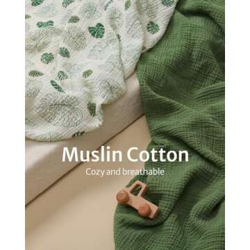 Blissful Diary Muslin Changing Pad Cover for Girls Boys, Ultra Soft Breathable Cotton, Baby Diaper C...