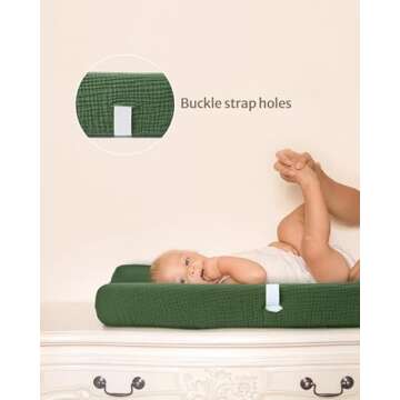 Blissful Diary Muslin Changing Pad Cover for Girls Boys, Ultra Soft Breathable Cotton, Baby Diaper Change Table Pad Covers, 2Pack (Monstera Leaves&Dark Green)