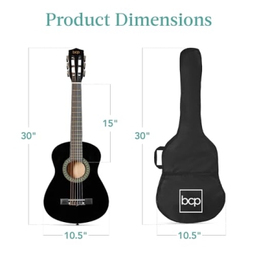 Kids Acoustic Guitar Starter Kit - 30" - Black