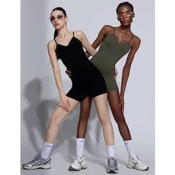 PUMIEY Stylish Women's Spaghetti Strap Unitard Jumpsuit