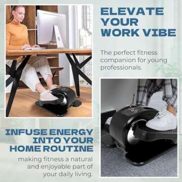 Leasbar Under Desk Elliptical Machine/Portable Elliptical Ellipse Leg Exerciser for Seniors/Quiet El...