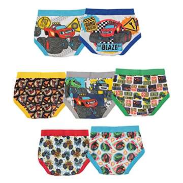 Blaze and the Monster Machines Boys' Toddler 100% Combed Cotton Underwear Multipacks in Sizes 2/3T a...