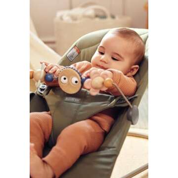 BabyBjörn Bouncer Bliss, Woven, Petal Quilt, Dark Green