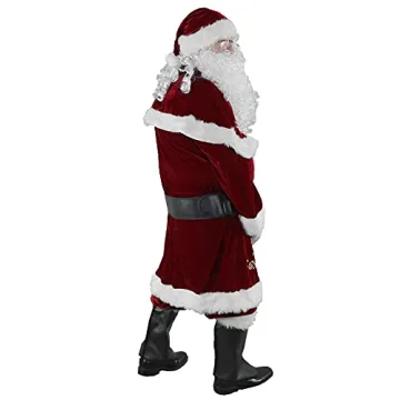 Halfjuly Deluxe Velvet Santa Outfit for Men