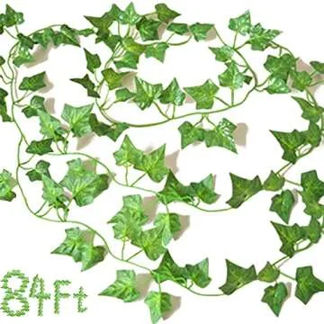 YAHUAA 12 Pack 84 Feet Fake Ivy Leaves Vines Artificial Garland Greenery Hanging Plants for Bedroom Decor Aesthetic, Party Wedding Wall, Halloween, Christmas