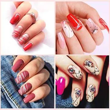 SAVILAND 6 Colors Spider Gel, New Upgraded Matrices Spider Gel with Nail Art Brushes, Nail Designs Gel Paint Wire Drawing Gel Polish for Line (White Black Red Blue Gold Silver)