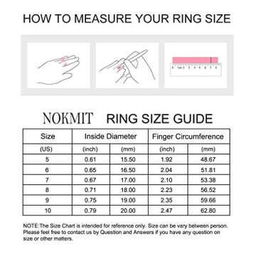 NOKMIT 5mm 14K Gold Filled Rings for Women Dainty Gold Cubic Zirconia Wedding Band Promise Anniversary Thumb Ring Non Tarnish Comfort Fit Size 6 to 10 (Line,5)